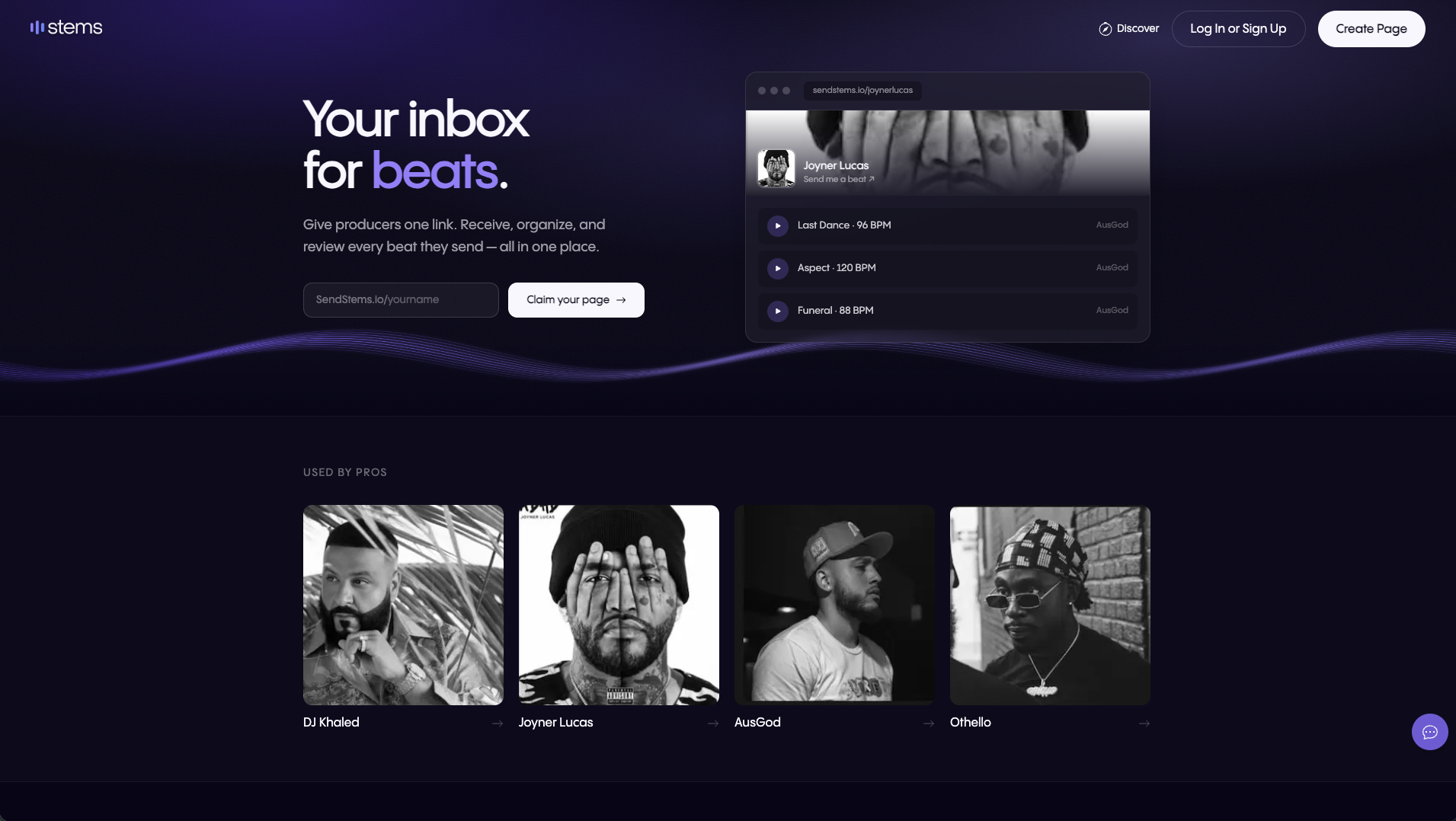 SendStems product preview